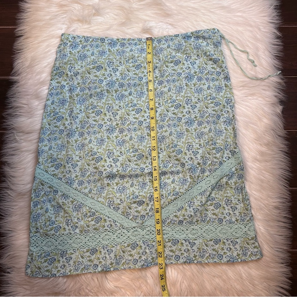 Abercrombie & Fitch Dainty Y2K Fairy Floral Midi Skirt Size 6 Blue Coquette Boho - Picture 5 of 7